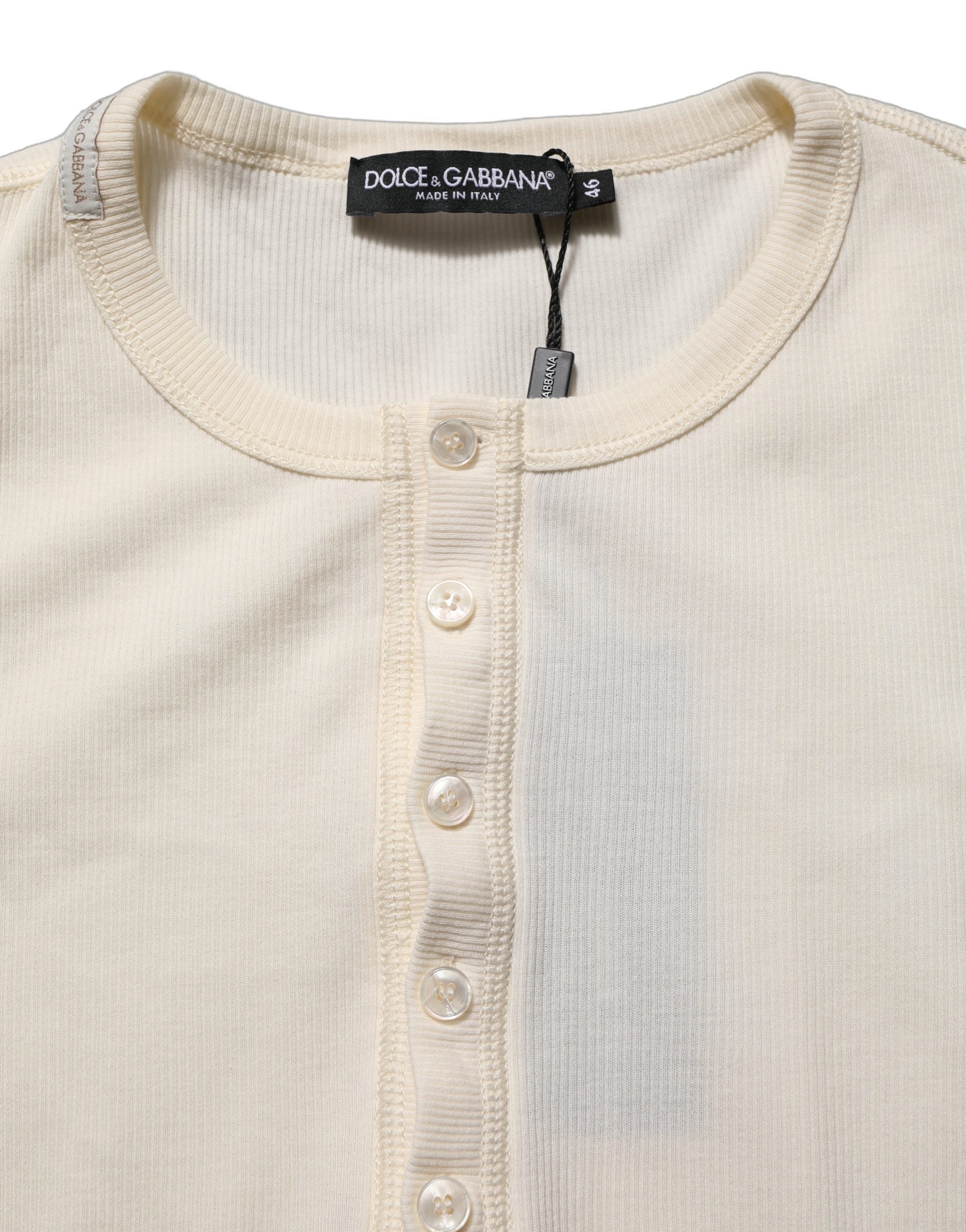 Henley Pullover Sweater — White