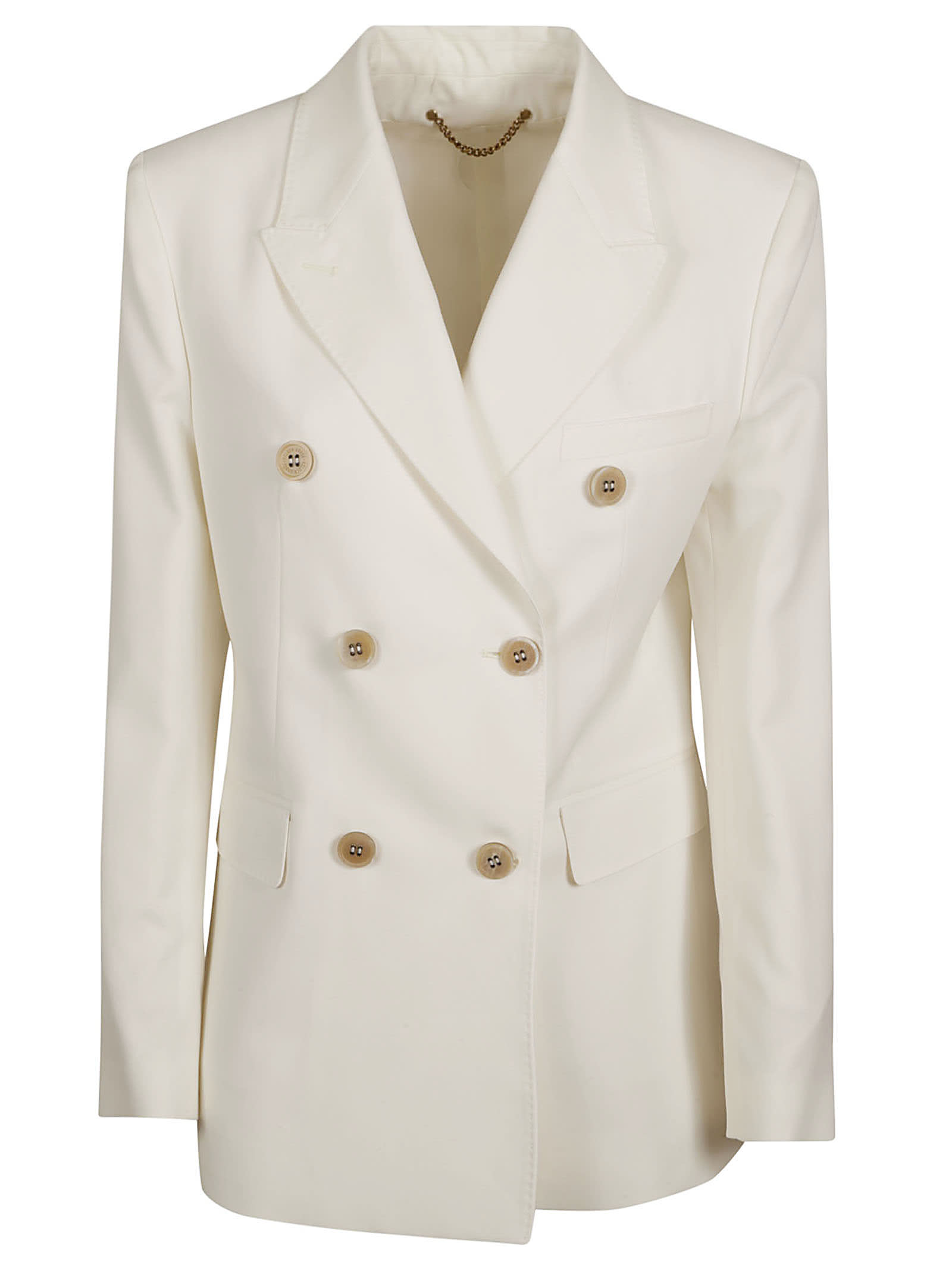 White Virgin Wool Blend Blazer