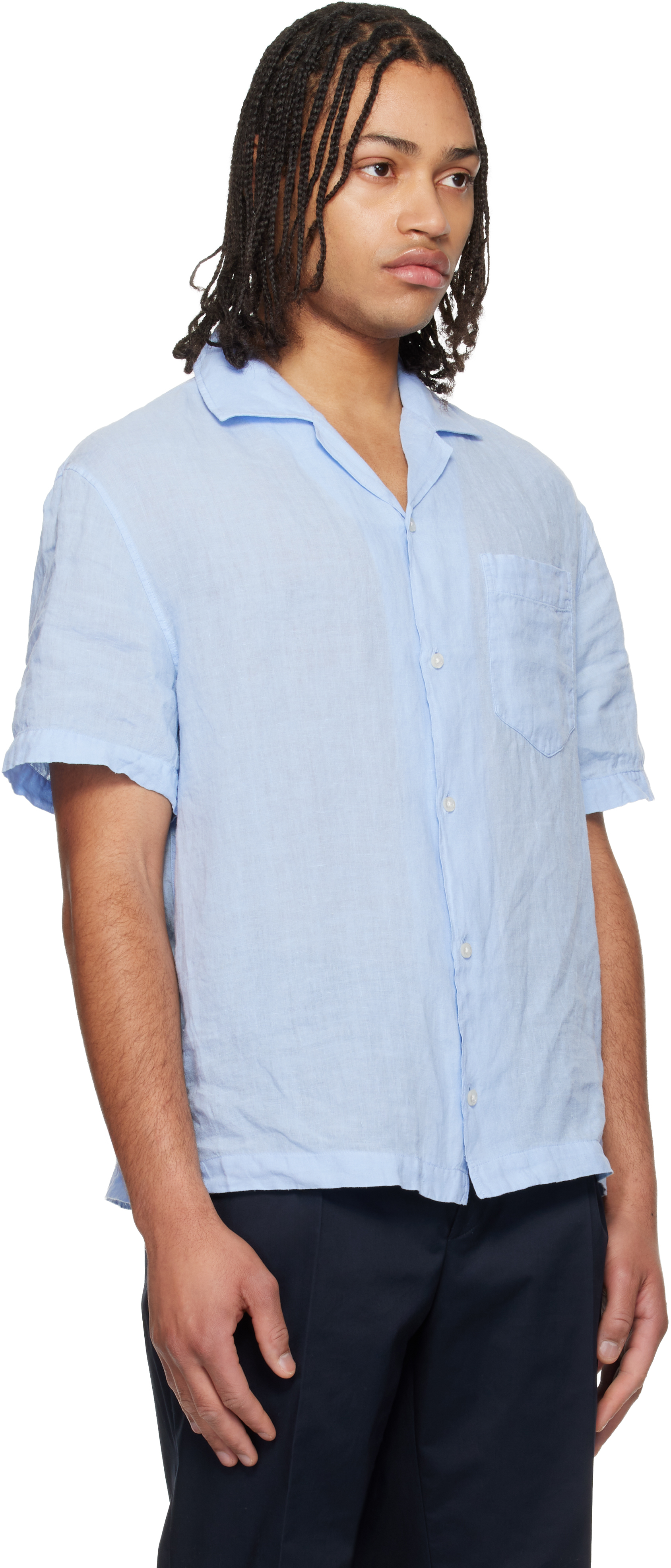 Blue Camp Collar Shirt