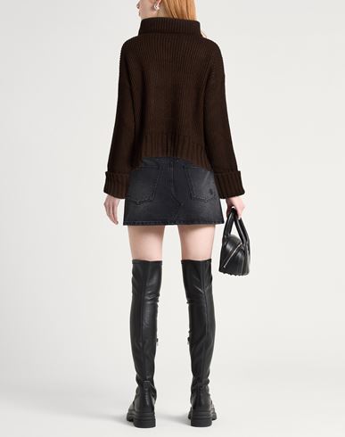 Woman Turtleneck Dark brown Size 6 Acrylic, Wool, Alpaca wool, Viscose, Polyester
