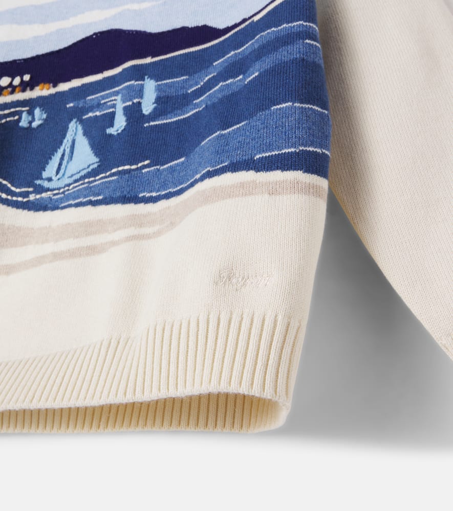 Cotton and cashmere jacquard sweater