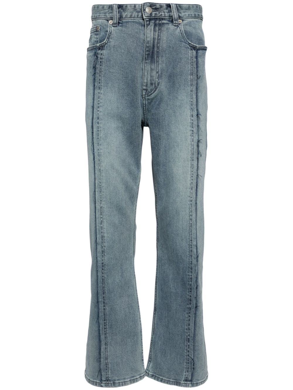 Exposed-seam straight-leg jeans - Blue