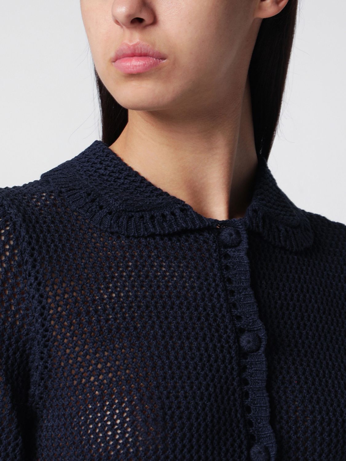 Linen And Cotton Blend Cardigan