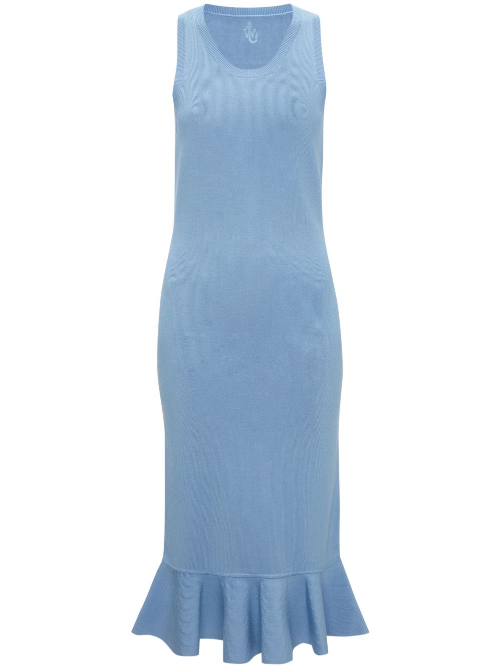 Ruffled-hem dress - Blue