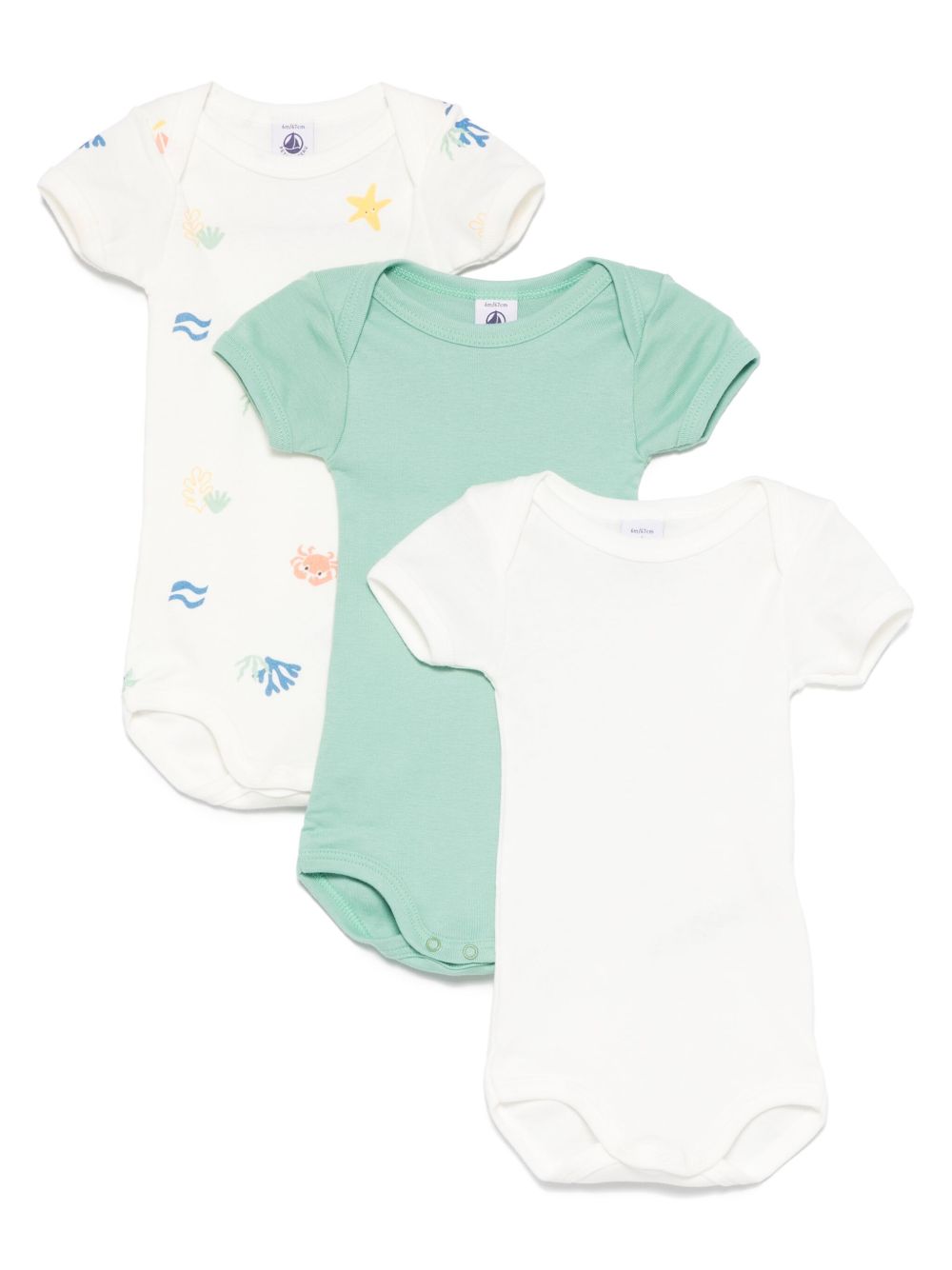Petit Bateau graphic-print babygrows (set of three) - White