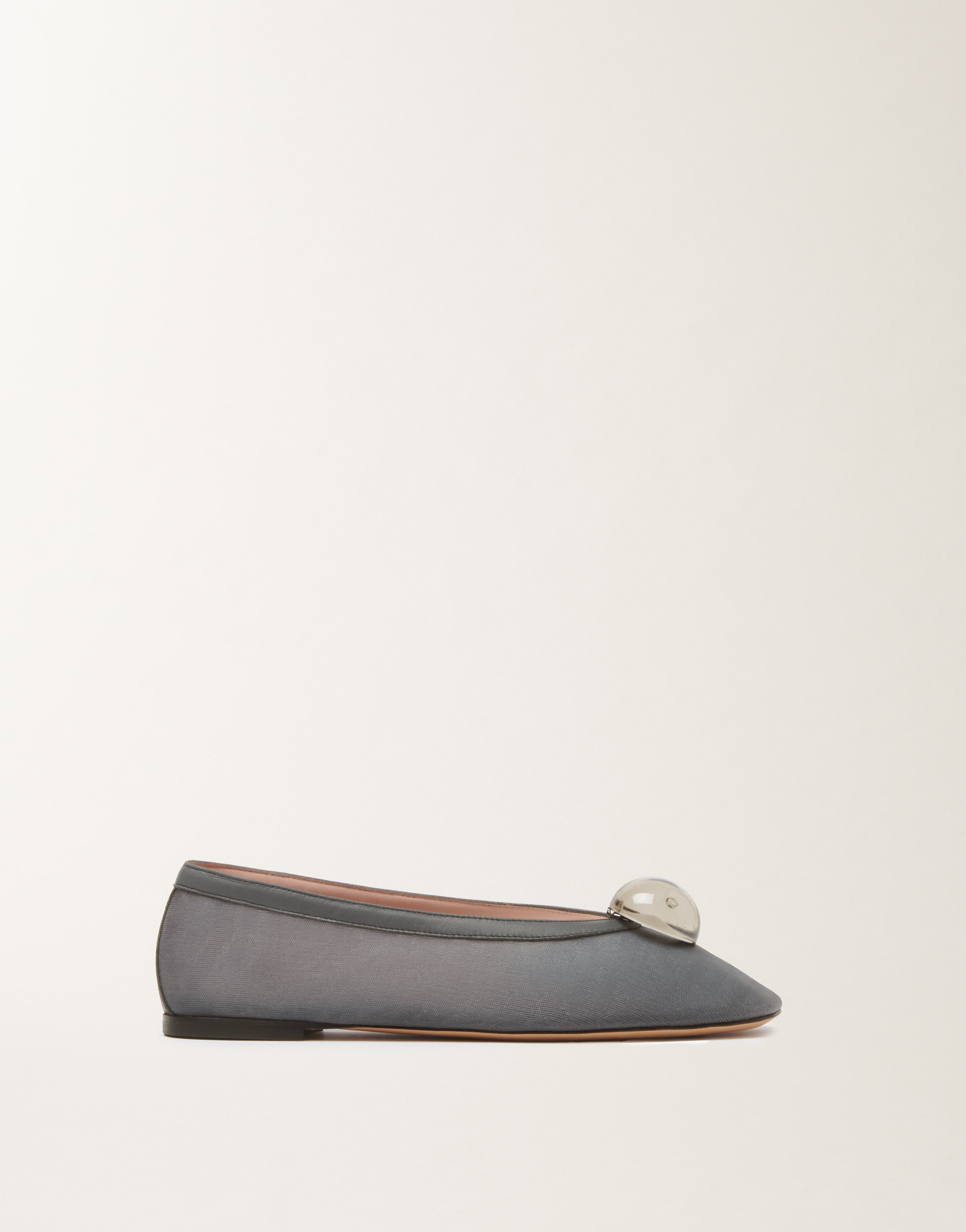 Ballerina flat in mesh, gray