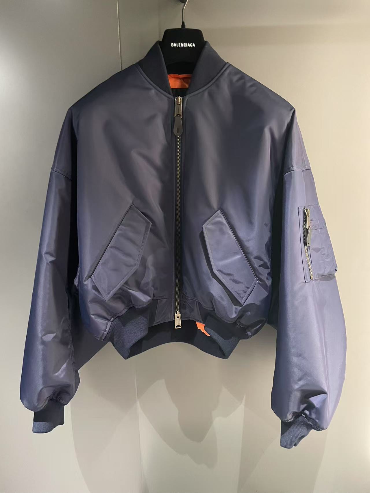 Men's Round Bomber in Dark Navy