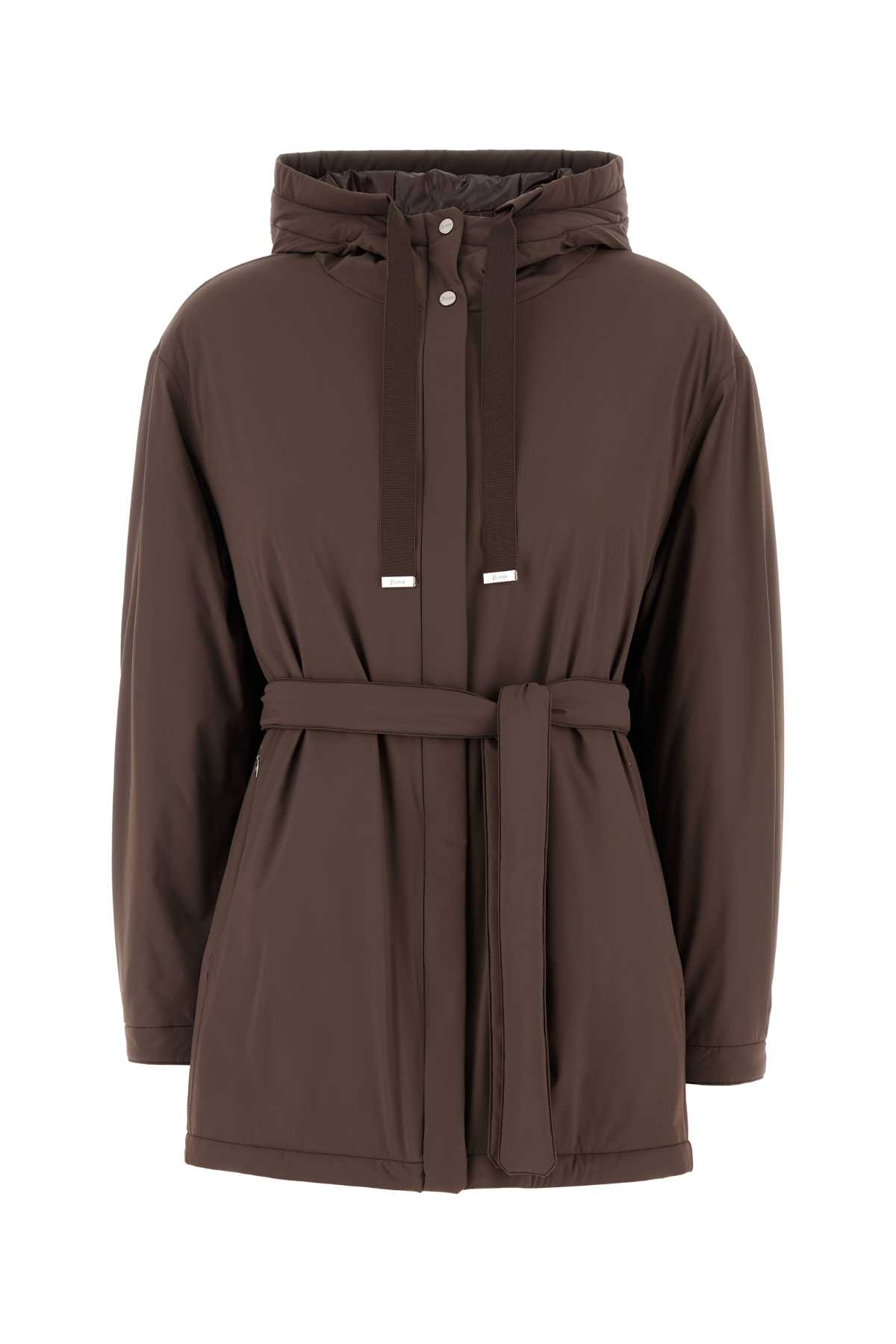 Brown Stretch Nylon Jacket