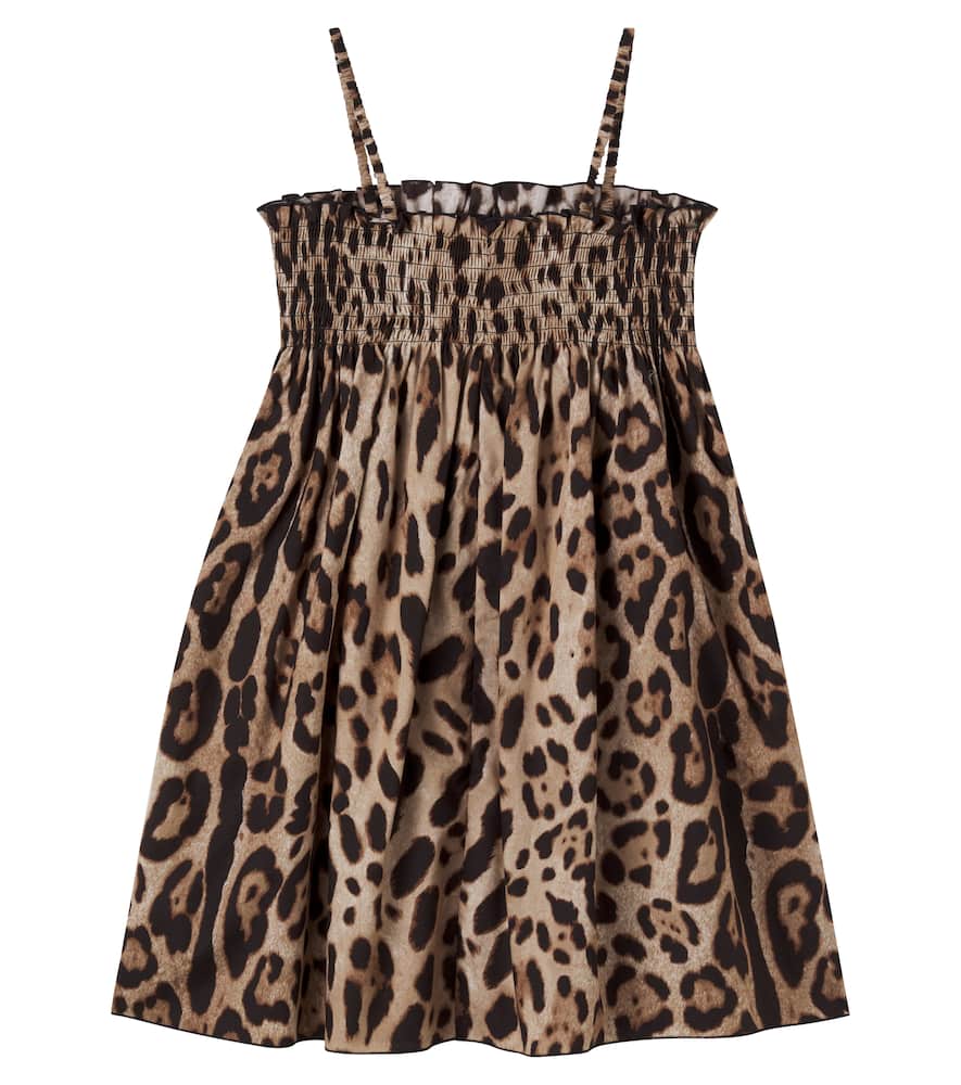 Leopard-print cotton dress