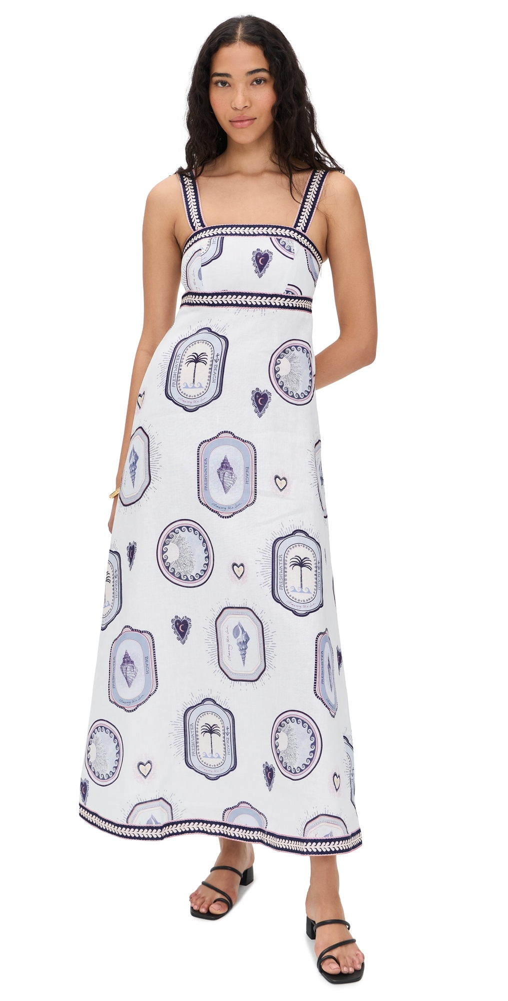 Alessia Maxi Dress Cream Navy