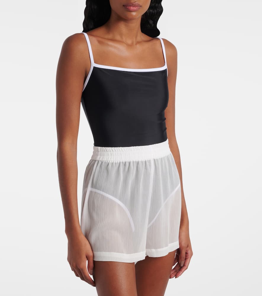 Sheer high-rise shorts