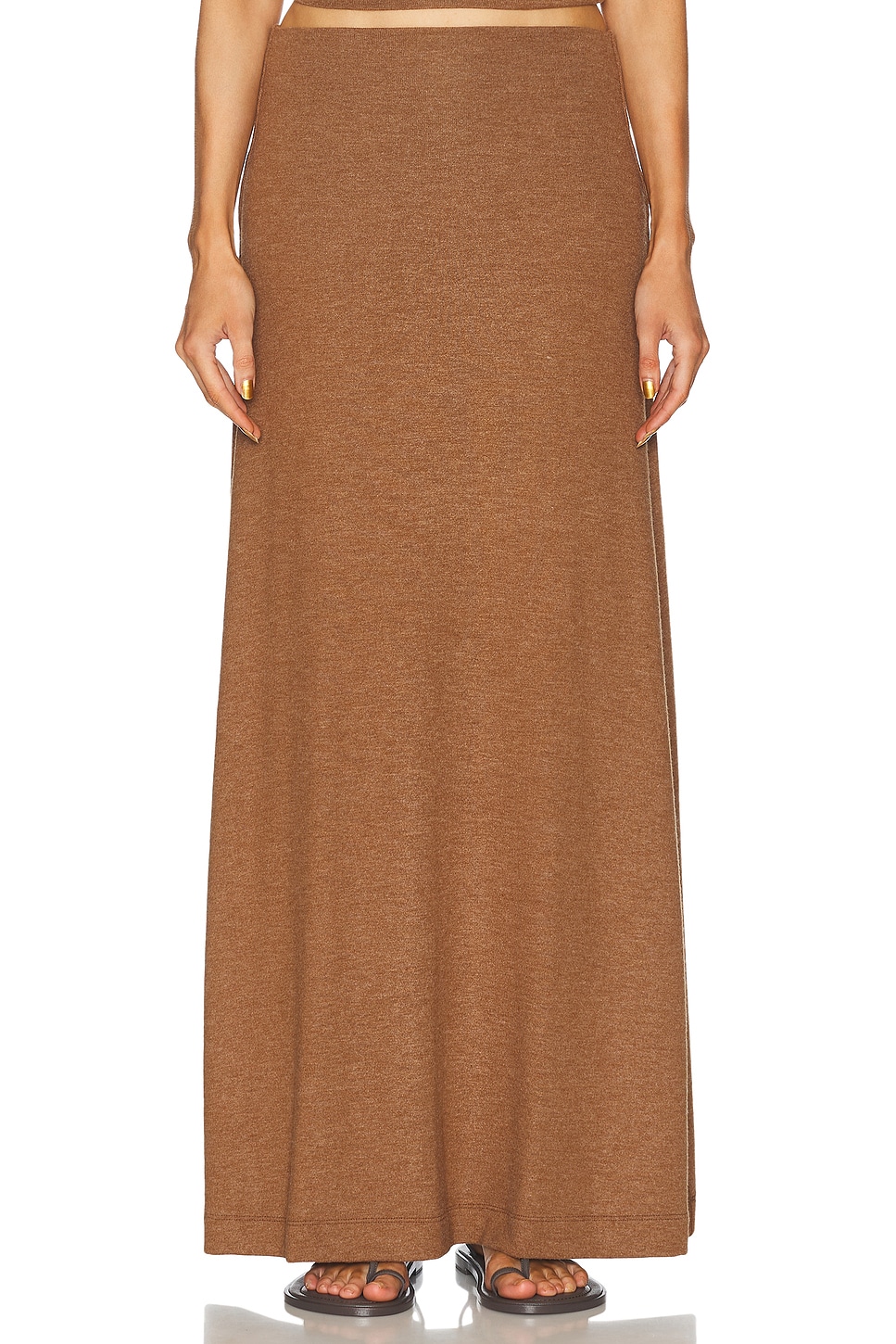 LESET Lauren High Waist Maxi Skirt in Squirrel - Brown. XL also in