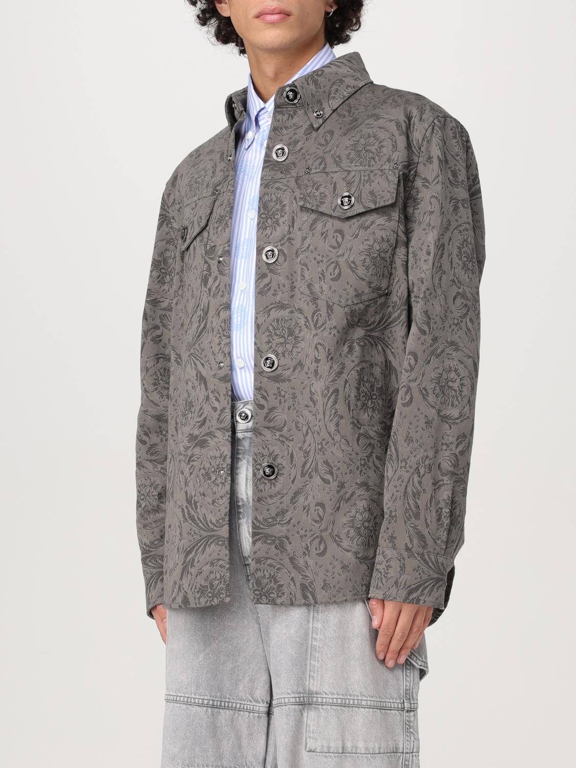 Floral-print cotton shirt - Grey