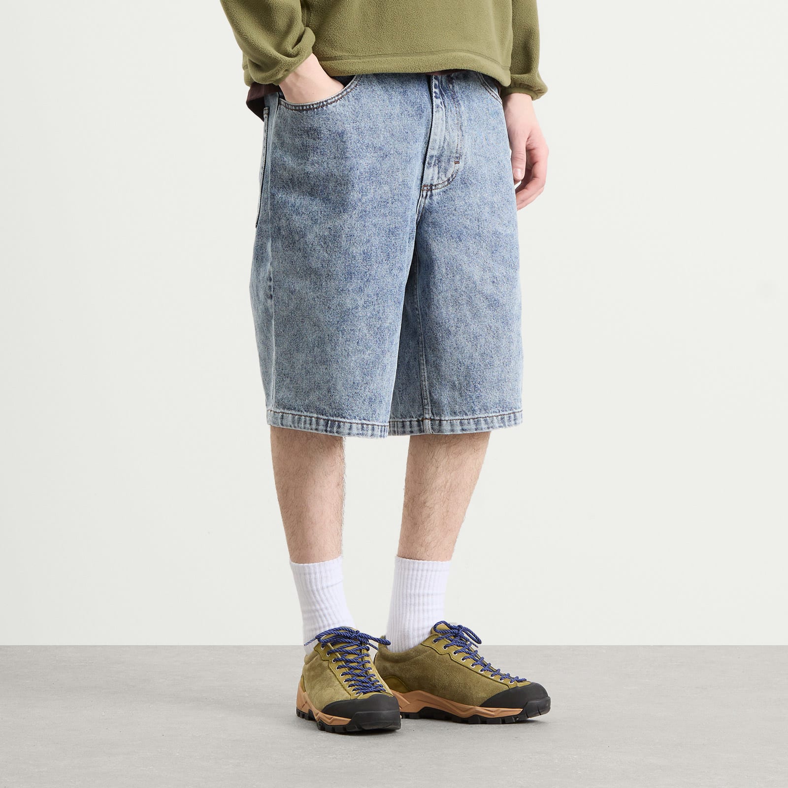 Men's Big Boy Denim Shorts in Heavy Washed Blue