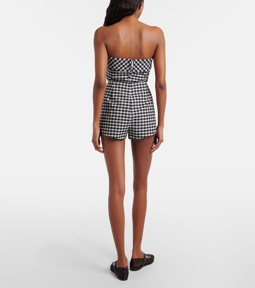 Chiara gingham cotton-blend shorts