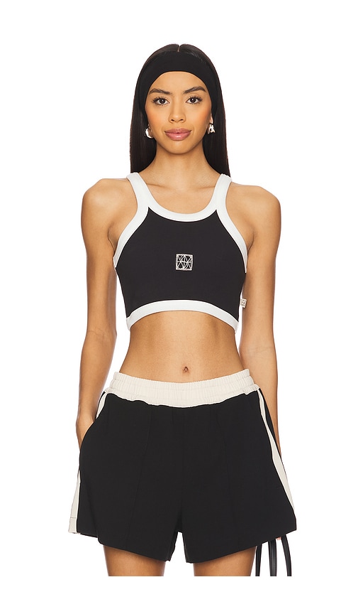 Araminta James Monogram Cropped Tank in Black. - L also in