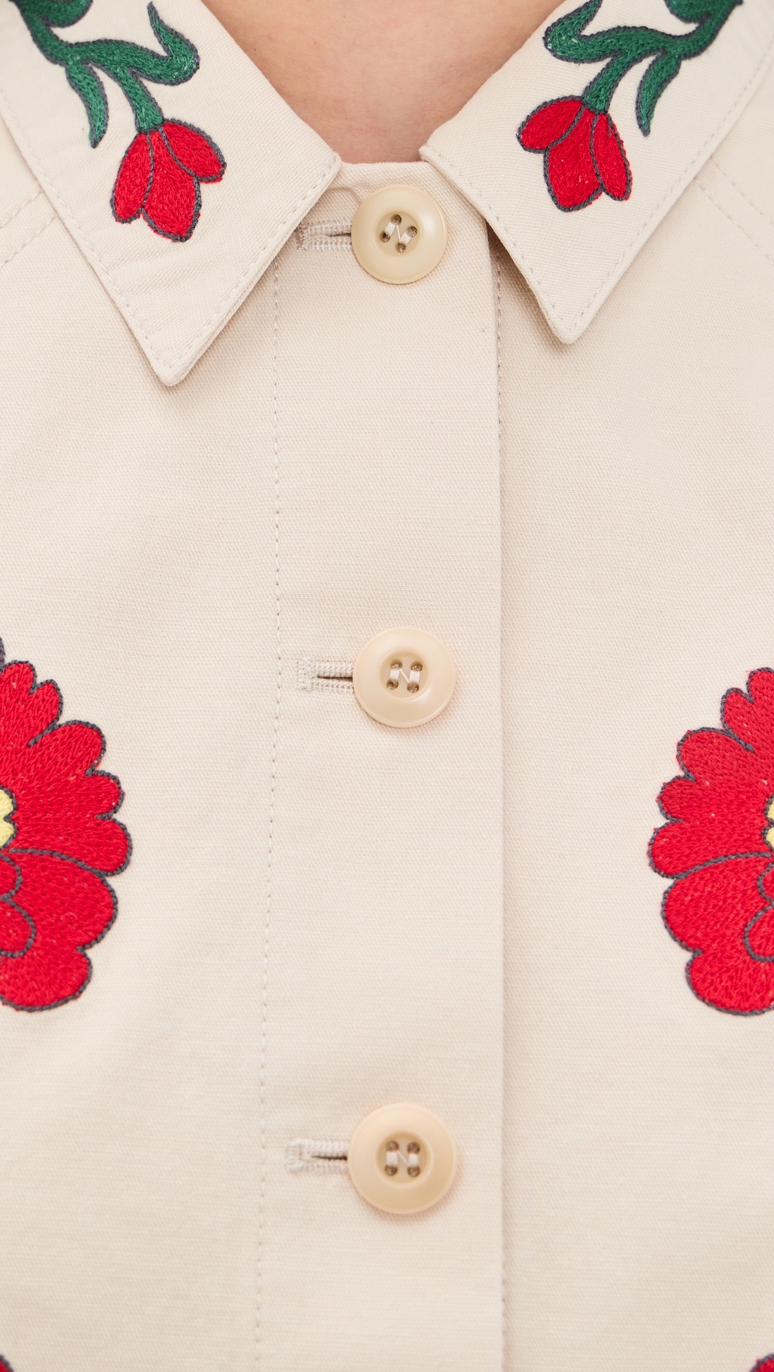 The Western Embroidered Commodore Jacket Cream