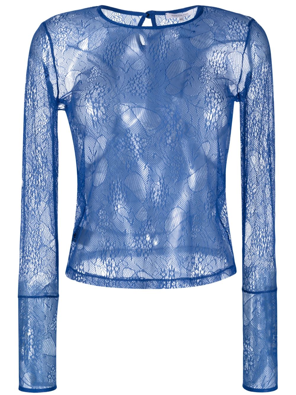 Cut-out detailing lace top - Blue