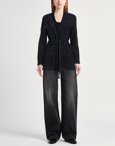 Woman Cardigan Midnight blue Size 12 Cotton, Polyester, Polyamide