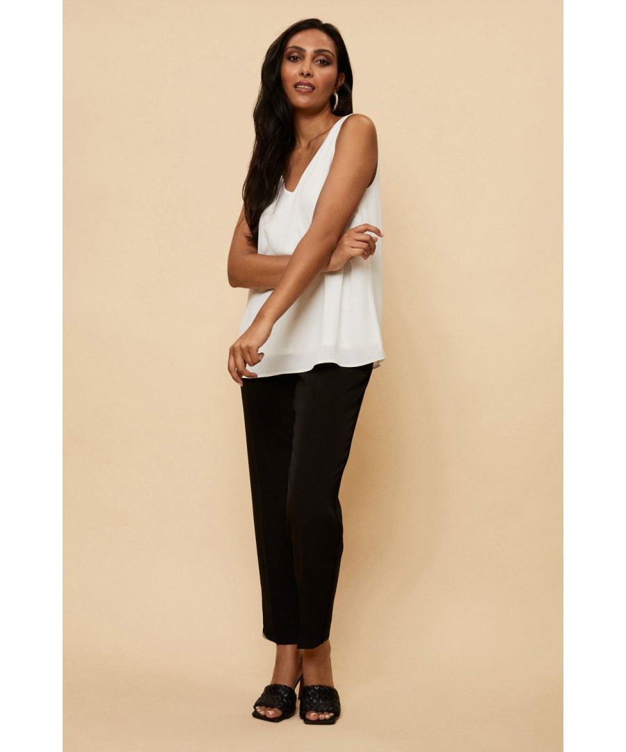 Wallis Womens Petite Pull On Trousers - Black