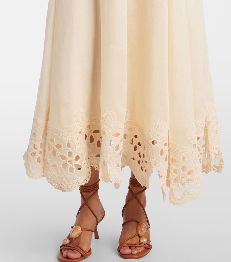 Coco embroidered ramie maxi dress