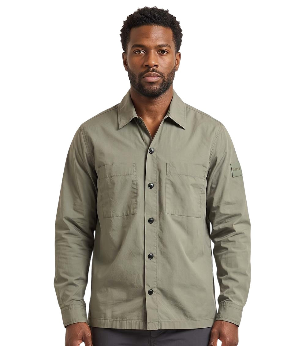 Olive Relaxed Solid Shirts