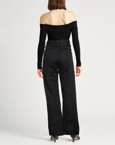Woman Pants Black Size 6 Cotton, Linen