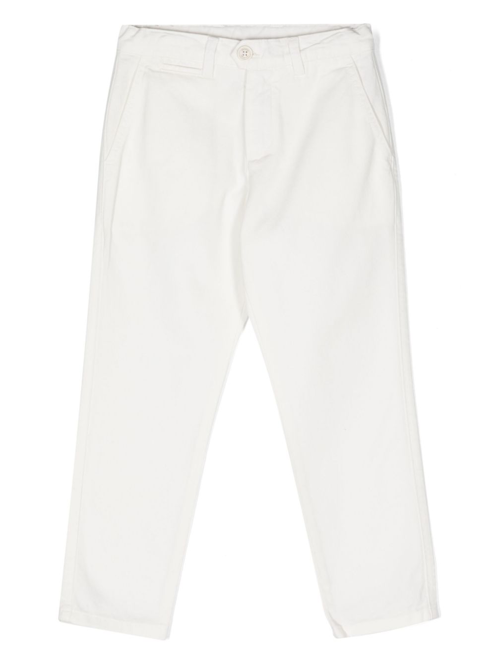 Mid-rise twill chino trousers - White