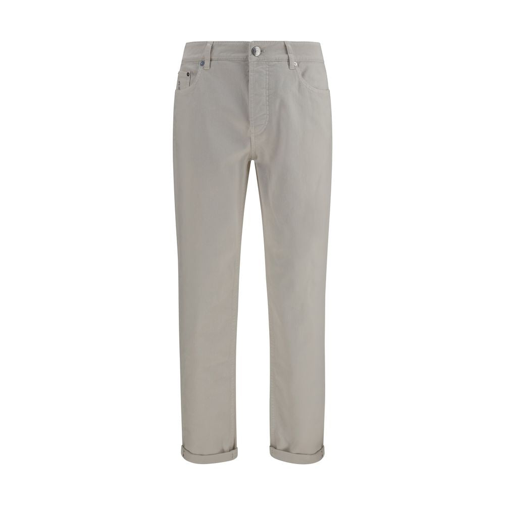 Cotton Straight-Leg Jeans — White