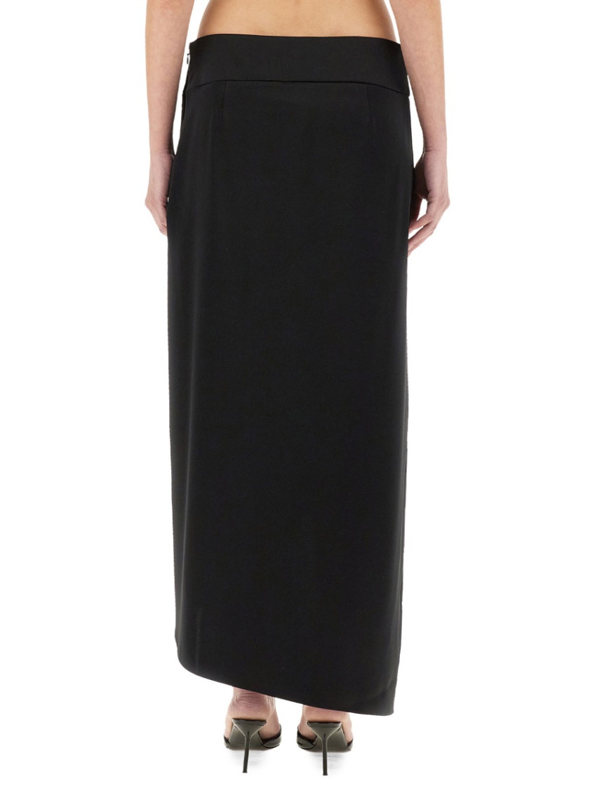 Black Solid Maxi Skirt