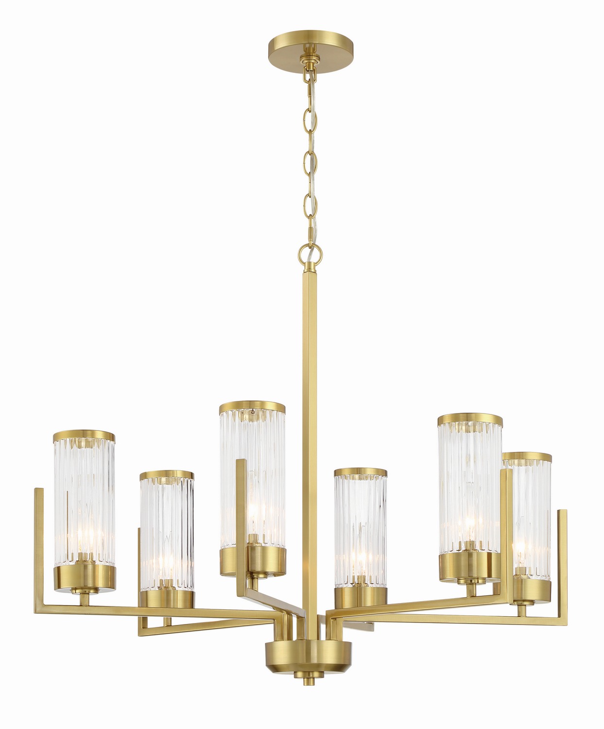 Satin Brass Chandelier from the Whittley Collection