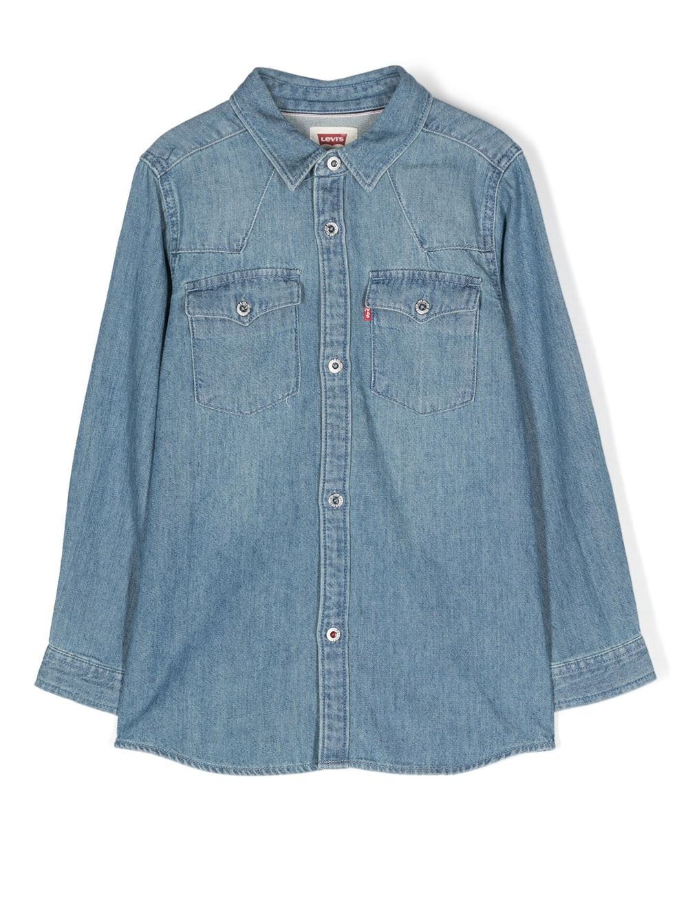 Patch-pocket denim shirt - Blue