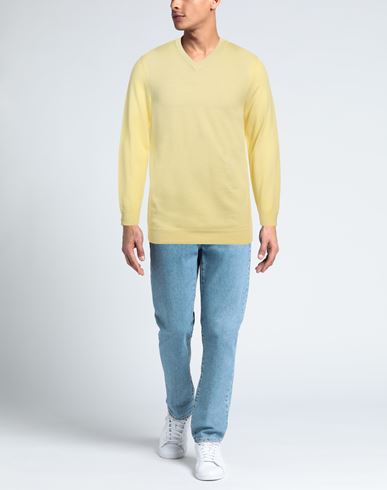 Man Sweater Yellow Size 40 Merino Wool