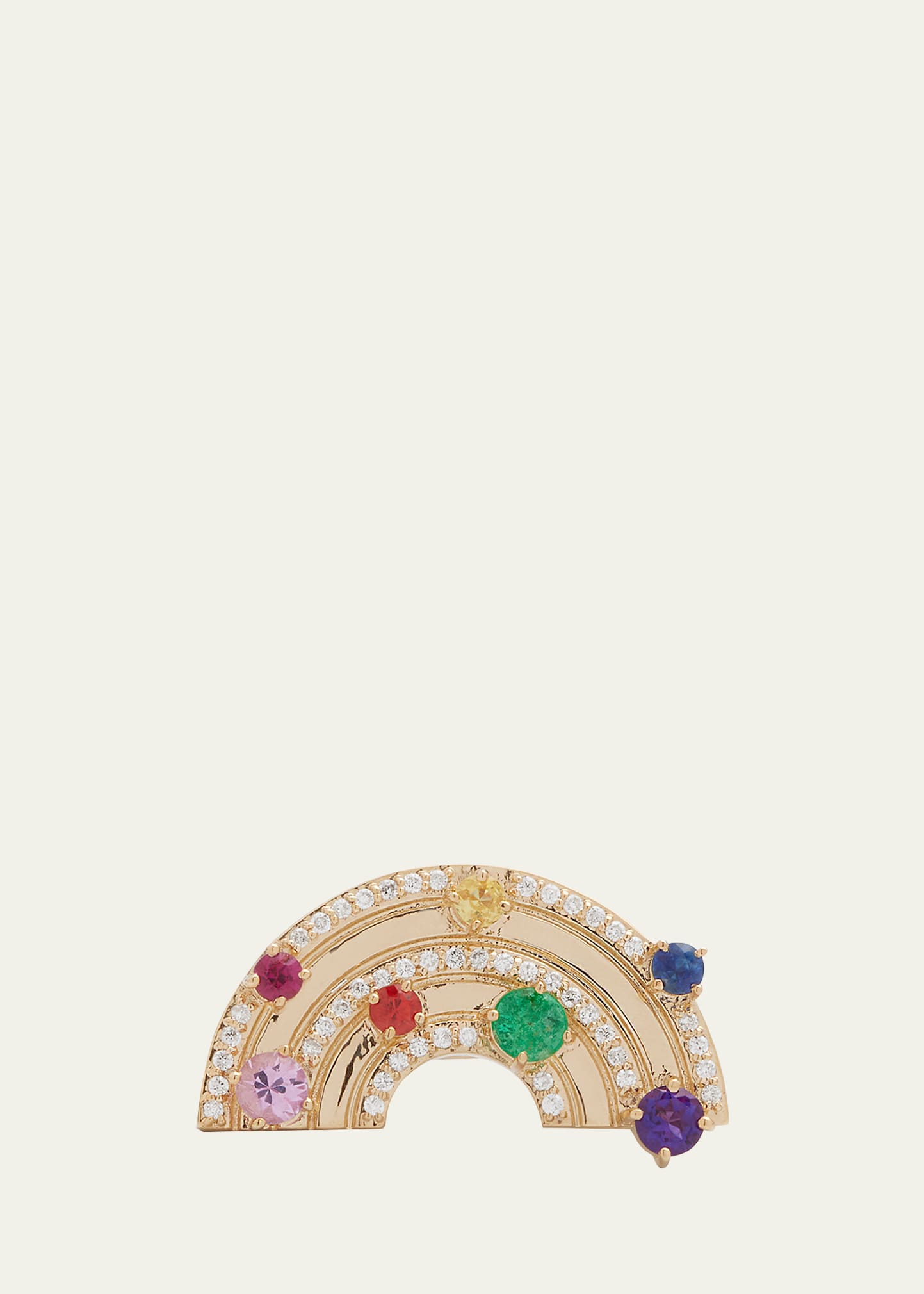 14K Rainbow Block Ring