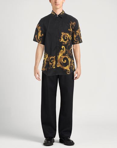 Versace Jeans Couture Man Shirt Black Size 34 Cotton