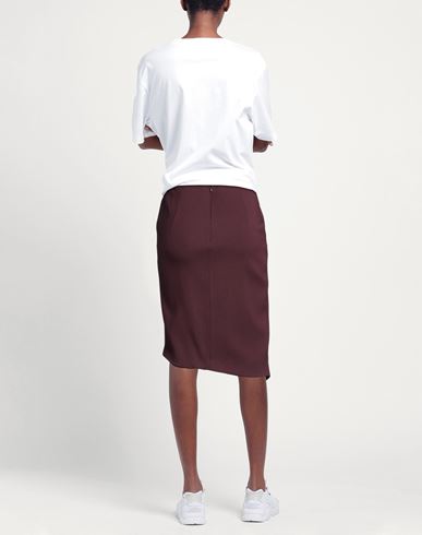Woman Midi skirt Burgundy Size 10 Viscose, Virgin Wool