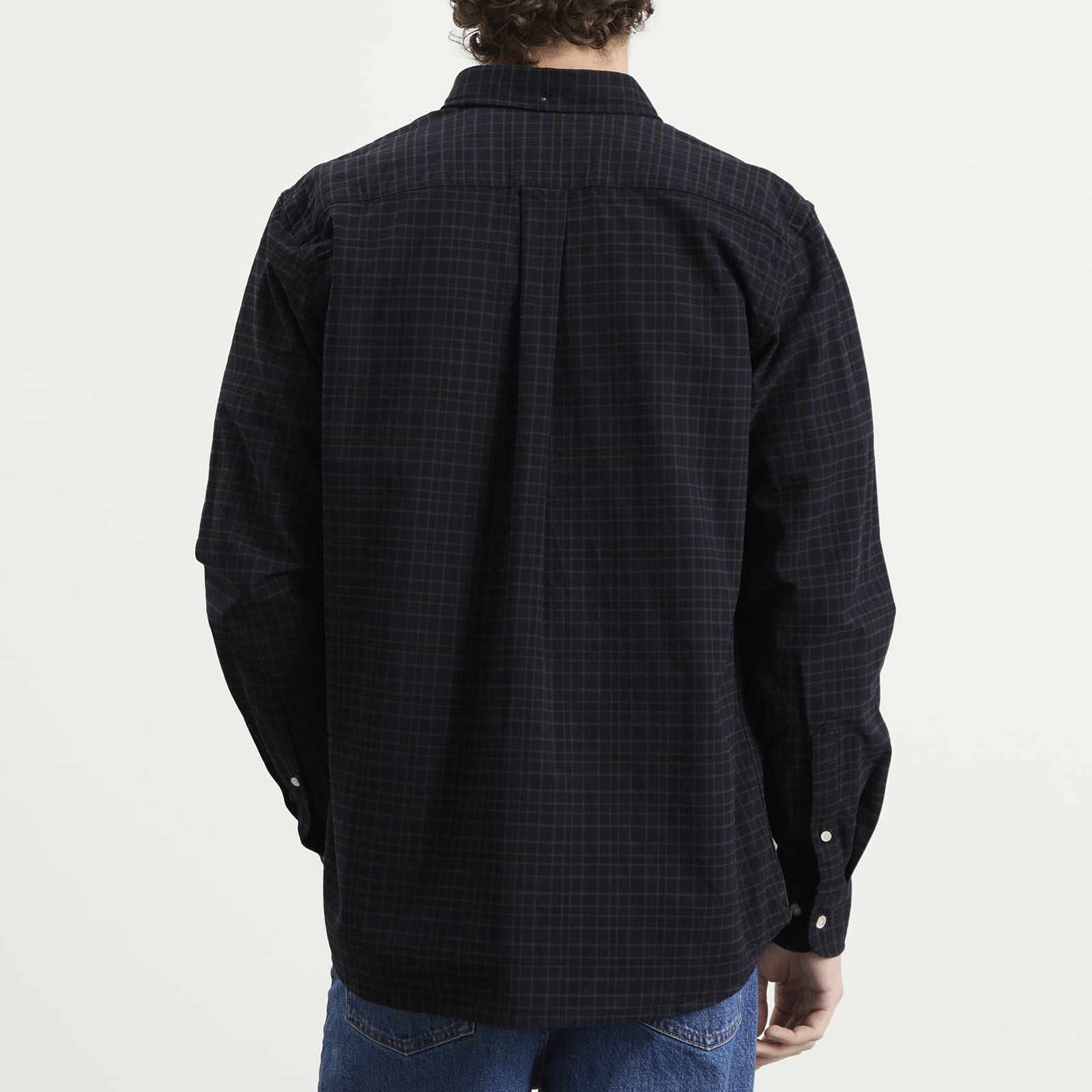 Men's Creek Heavy Flannel Check Overshirt Navy