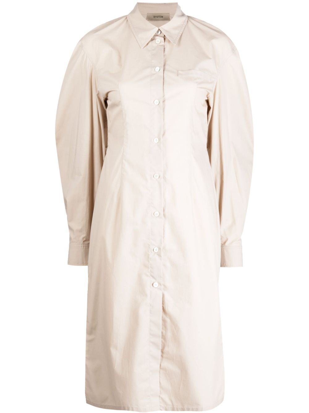 Cut-out back shirt dress - Brown