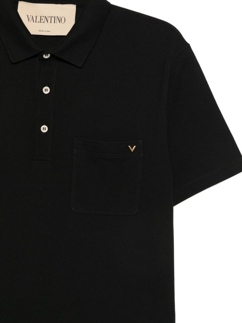Black Solid Shirt Collar Polo