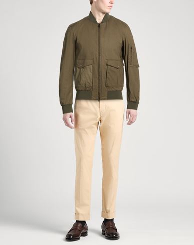 Man Jacket Military green Size 38 Cotton, Elastane