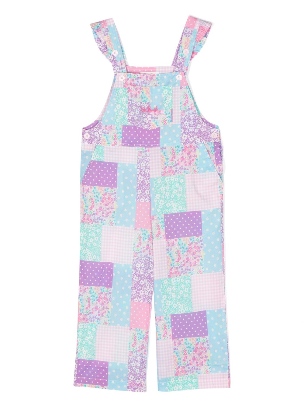 Patchwork pattern print jumpsuit - 00550F COTTON BON TON PATCH