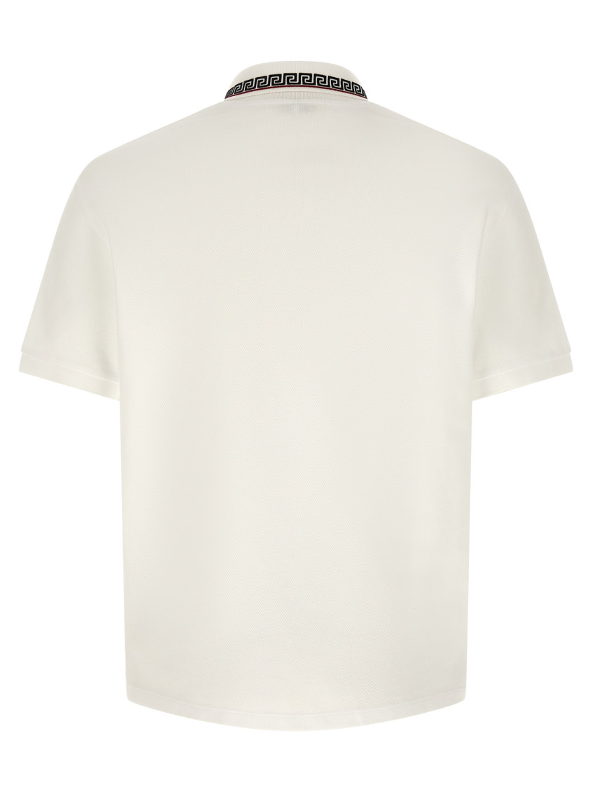 White Logo Shirt Collar Polo