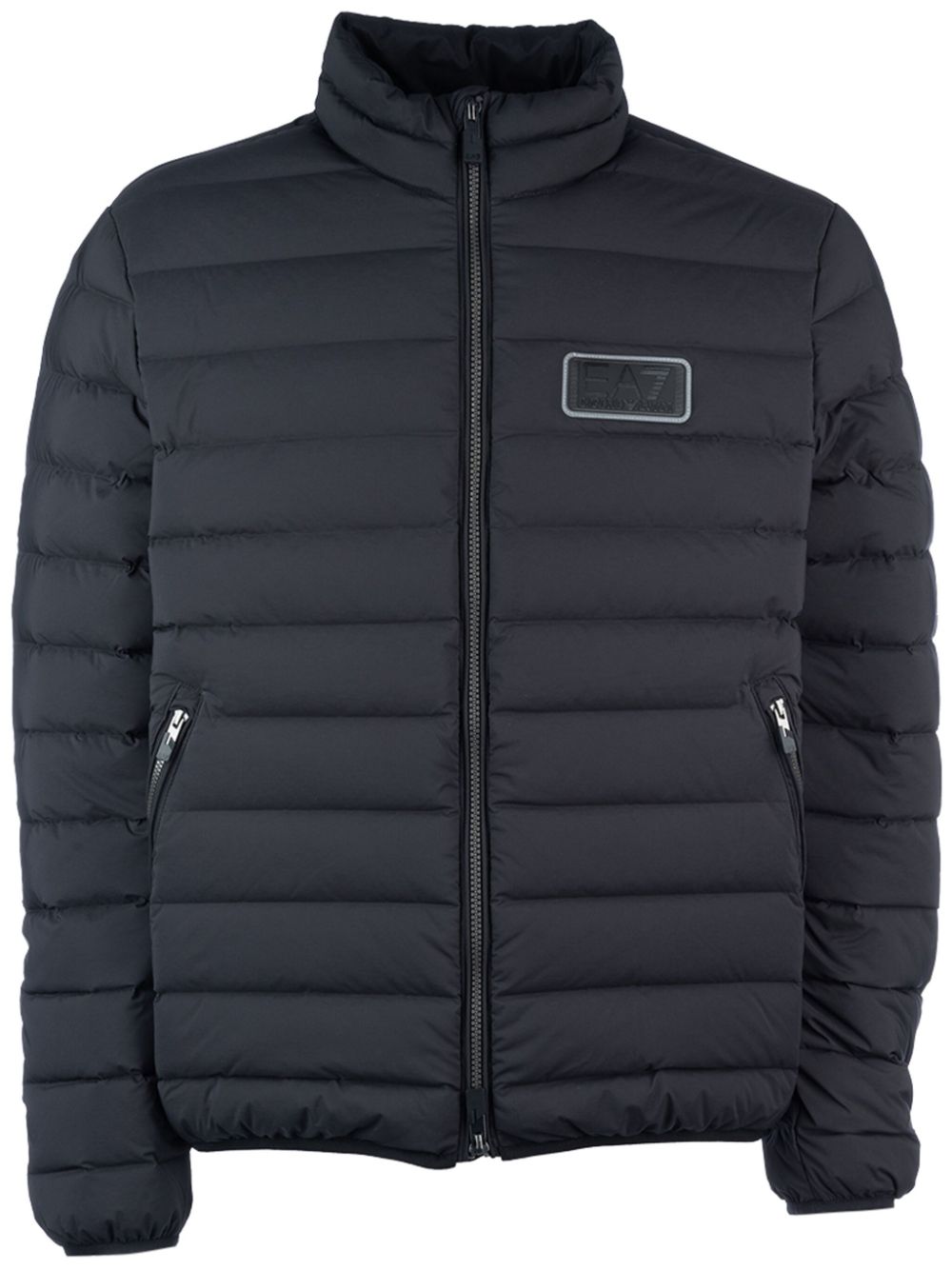 Logo-patch padded jacket - Blue