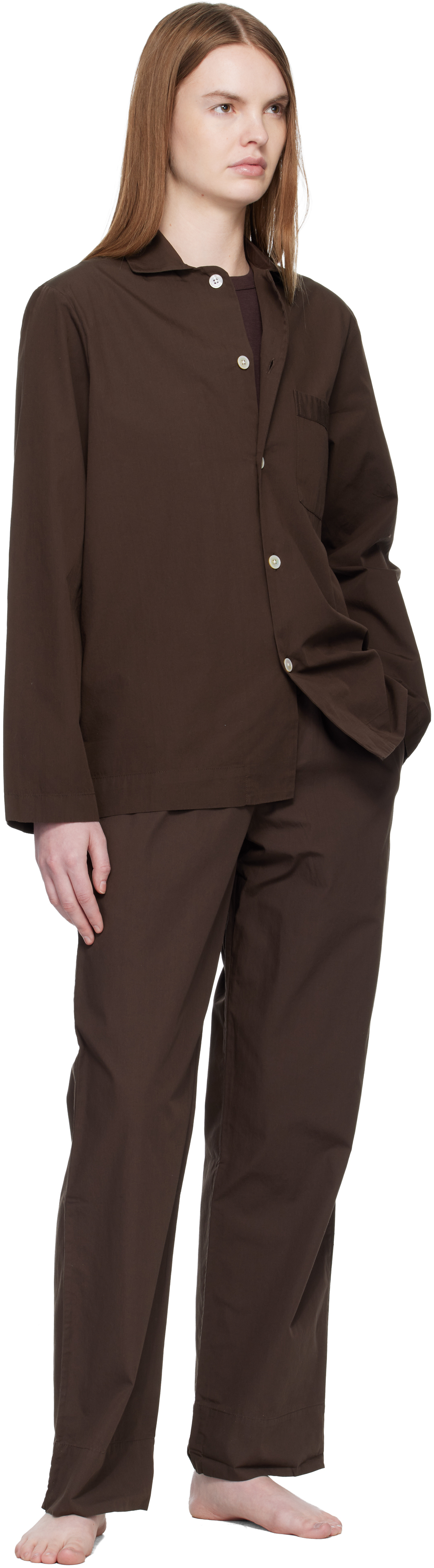 Brown Poplin Pyjama Pants