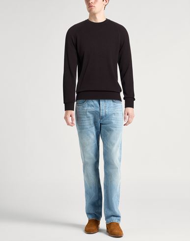 Man Sweater Dark brown Size 36 Cashmere