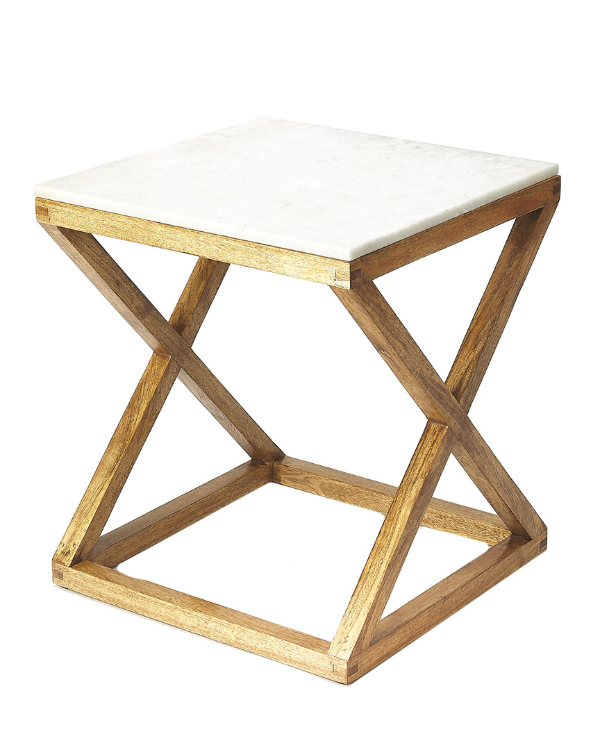 Braylon Marble & Wood End Table