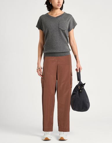 Woman Pants Tan Size 12 Cotton, Polyester