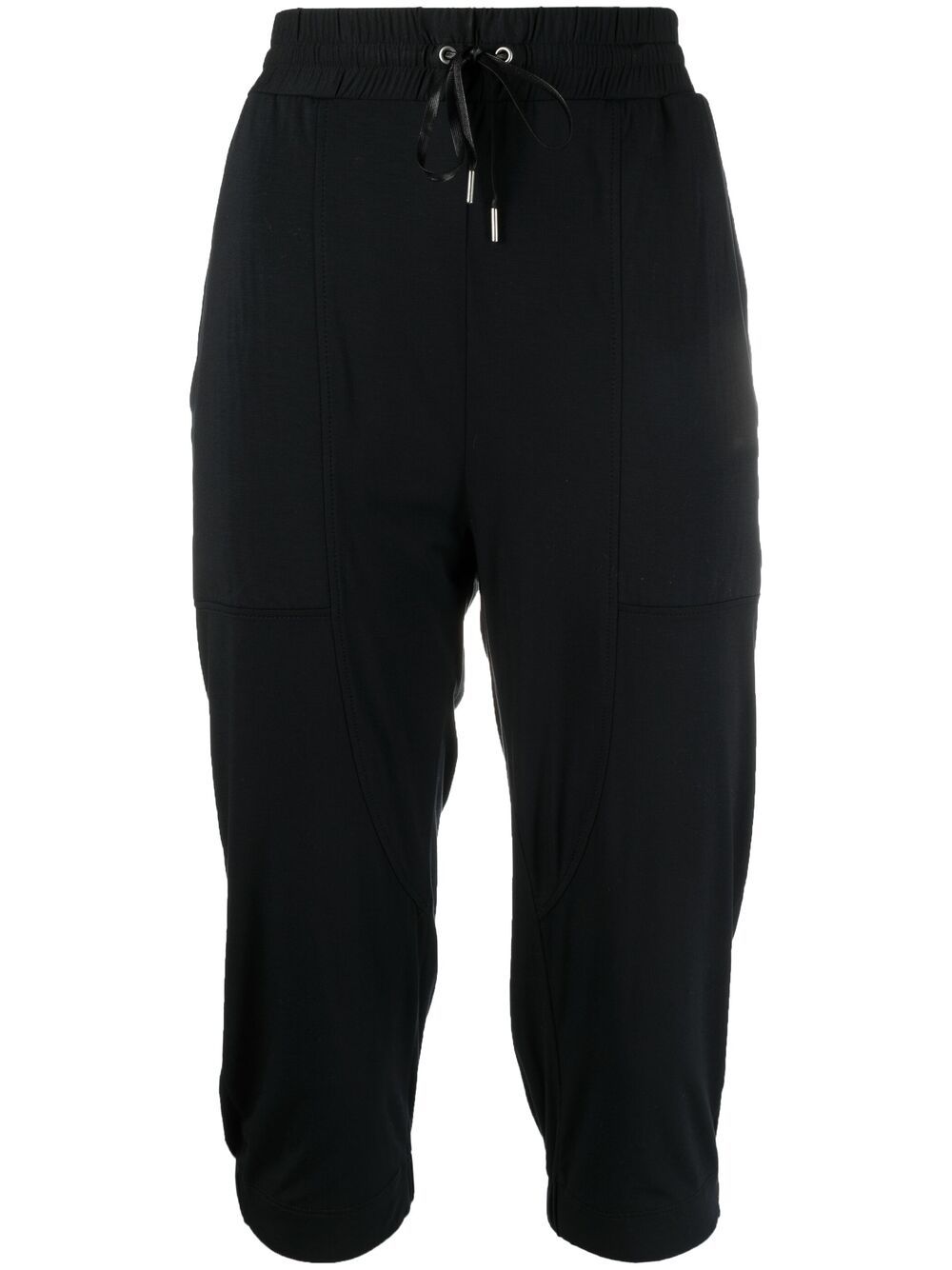 1990s drawstring-waist cropped trousers - Black