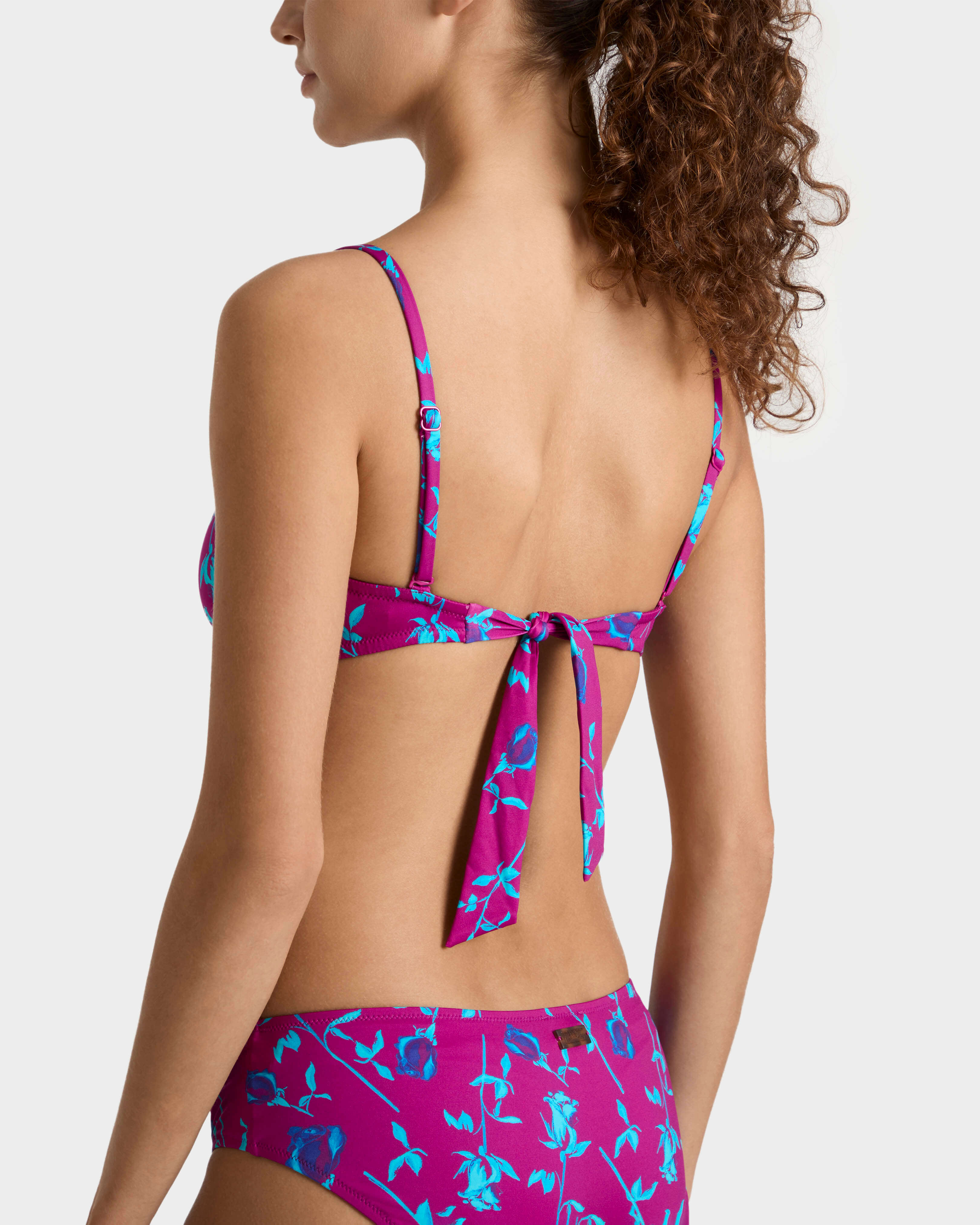 Women Bralette Bikini Top Roses - Swimwear - Foudre - Red