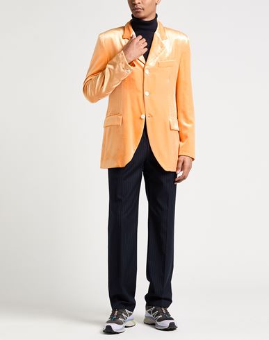 Man Blazer Orange Size 38 Viscose, Silk
